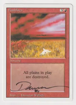Signed Flashfires LP Revised Edition Artist Dameon Willich 1994 WOTC MTG Magic! - Image 1