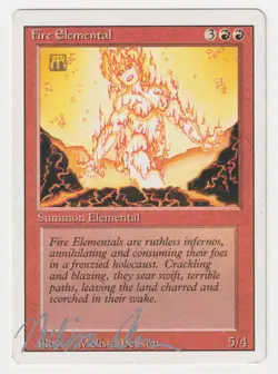Silver Signed Fire Elemental MP Revised Artist Melissa A. Benson 1994 MTG Magic! - Image 1
