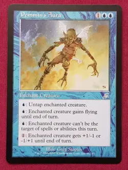 Magic The Gathering SCOURGE PEMMIN'S AURA blue card MTG - Image 1