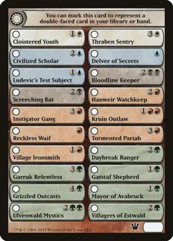 8x Innistrad Checklist - Flip Cards - Original Innistrad Set - mtg - Image 1