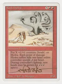 Gold Signed Rock Hydra LP Revised Artist Jeff A. Menges MTG Magic Reserved List! - Image 1