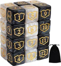 24 Pieces MTG Dice Counters Shield D6 Set Loyalty Life Counter Magic... - Image 1