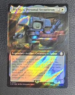 Yes Man, Personal Securitron - 901 Extended Art - Surge Foil MTG Fallout Magic - Image 1