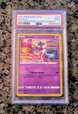 Deoxys Holo RARE Pokemon Card PSA 9 MINT Fusion Strike #120/264 Battle Deck 2021 - Image 1