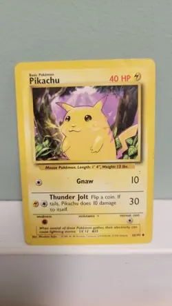 Pokemon TCG Pikachu 58/102 Base Set Unlimited Regular LP - Image 1