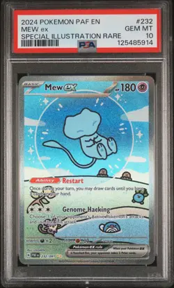 2024 POKEMON PAF EN-PALDEAN FATES SPECIAL ILLUSTRATION RARE #232 MEW EX PSA 10 - Image 1