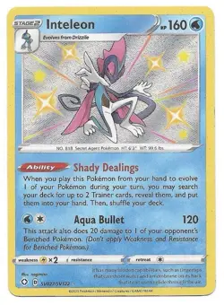 Inteleon SV027/SV122 Shining Fates: Shiny Vault Holo Pokemon TCG - NM - Image 1