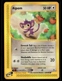 Aipom 67/147 Aquapolis Common Pokemon - Image 1