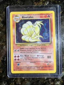 Pokemon TCG Ninetales Base Set 12/102 Holo Unlimited Holo Rare - Image 1