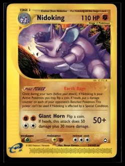 Nidoking 24/147 Aquapolis Rare Pokemon - Image 1