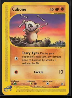 E-Reader Cubone 072/147 Aquapolis Midori Harada Pokemon TCG Card - Image 1