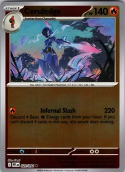 Ceruledge 020/094 Uncommon Phantasmal Flames Pokemon Reverse Holo Near Mint - Image 1