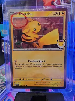 Pikachu 051/162 Pokemon Day STAMPED Cosmos Pokemon Day Promo SWIRL 🌀 - Image 2