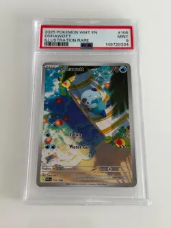 Pokemon Oshawott White Flare Illustration Rare #105 PSA 9 - Image 1