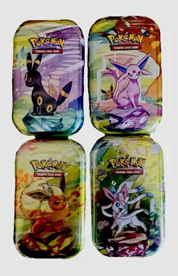 Pokemon TCG Scarlet & Violet Prismatic Evolutions Sealed Mini Tin Lot Of 4 New - Image 1