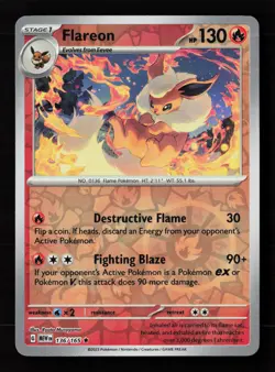 Flareon 136/165 Reverse Holo Pokemon TCG SV: Scarlet & Violet 151 NM - Image 1