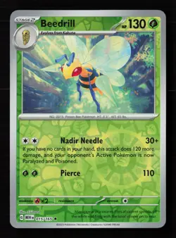 Beedrill 015/165 Reverse Holo Pokemon TCG SV: Scarlet & Violet 151 NM - Image 1