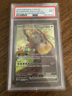 2024 POKEMON TWM EN-TWILIGHT MASQUERADE #216 BLOODMOON URSALUNA EX PSA 9 - Image 1