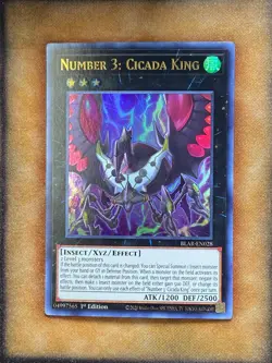 Yugioh Number 3: Cicada King BLAR-EN028 Ultra Rare 1st Ed NM - Image 1