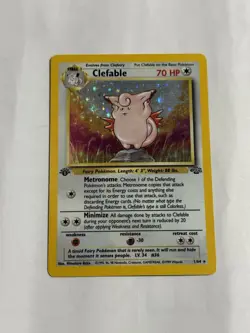 Pokemon Clefable 01/64 Jungle 1st Edition Holo Rare English Card 1999 - Image 1
