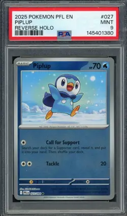 PSA 9 Piplup Phantasmal Flames 027/094 Reverse Holo Pokemon Card B11 - Image 1