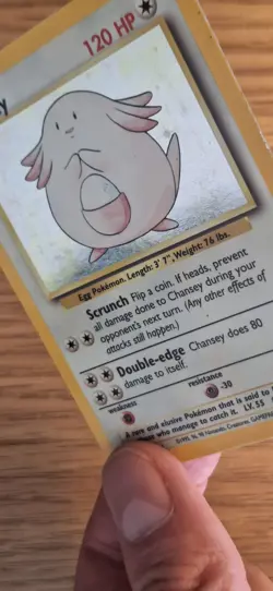 Chansey 3/102 Holo Base Set Pokemon Card LP Condition - Image 2