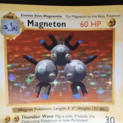 Magneton Shadowless 9/102 Holo Rare WOTC Pokemon Card Base Set - Lightly Played - Image 2