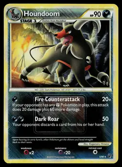 Pokemon Card - Houndoom (League Promo) Crosshatch 5/90 Holo Reverse Holo Promo - Image 1
