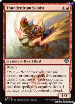 MTG Foil Thunderdrum Soloist 134 Secrets of Strixhaven Magic - Image 1