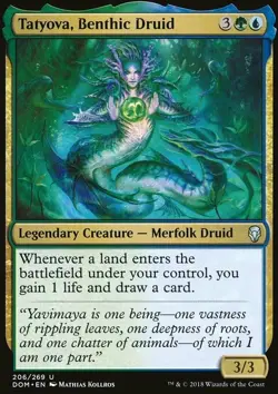 Magic the Gathering MTG Tatyova, Benthic Druid (206) Dominaria NM - Image 1