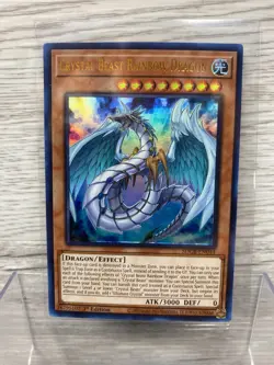Yugioh Crystal Beast Rainbow Dragon SDCB-EN044 Ultra Rare 1st Ed NM - Image 1