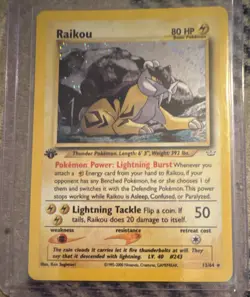 The Pokemon Company Neo Revelation English Raikou 13/64 80 HP Holo Rare 1st Ed - Image 1