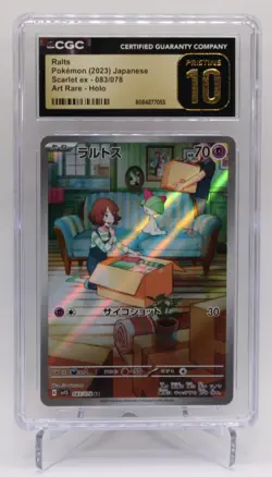 Ralts Pokemon 2023 JPN Scarlet ex 083/078 Art Rare Holo CGC Pristine 10 - Image 1