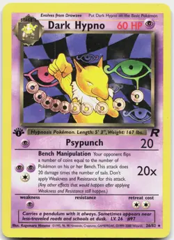 Dark Hypno 26/82 Rare Team Rocket Pokemon 1st Edition Lightly Played - Image 1