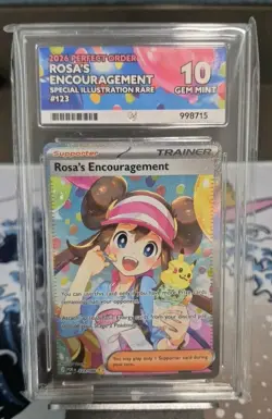 Pokemon TCG Rosa's Encouragement Perfect Order SIR 123/088 ACE 10 Gem Mint - Image 1