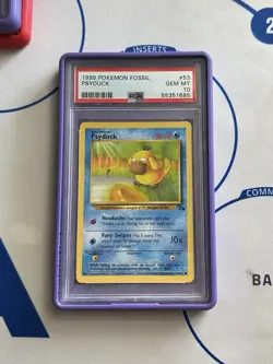 1999 POKEMON Fossil #53 PSYDUCK PSA 10 - Image 1