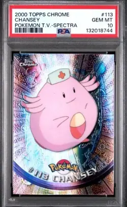2000 Topps Chrome Pokemon SPECTRA TV Animation Series 2 Chansey #113 PSA 10 GEM - Image 1