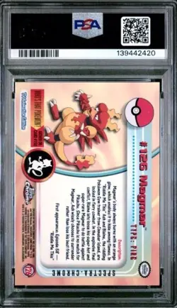 2000 TOPPS CHROME POKEMON T.V. SPECTRA #126 MAGMAR PSA 10 GEM MINT POP OF 13 - Image 2