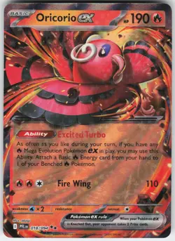 Oricorio ex 018/094 Double Rare Phantasmal Flames Pokemon Near Mint - Image 1