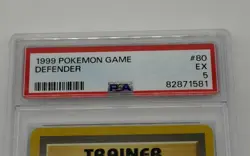 1999 POKEMON BASE SET UNLIMITED #80 DEFENDER EX PSA 5 - Image 4
