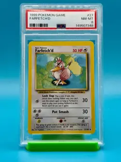 PSA 8 - 1999 Pokemon Game Base Set Farfetch'd #27 - Image 1
