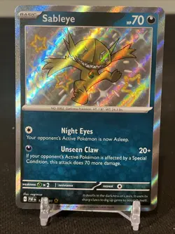 Sableye 184/091 Pokemon TCG: Scarlet & Violet - Paldean Fates Shiny Rare Holo - Image 1