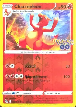 Charmeleon 009/078 Uncommon Pokemon GO Pokemon Reverse Holo NM/M - Image 2