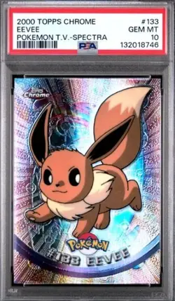 2000 TOPPS CHROME POKEMON T.V. SPECTRA #133 EEVEE PSA 10 NEW MODERN GRADE LOOK - Image 1