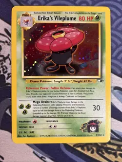Pokemon TCG Erika's Vileplume 5/132 Holo Rare Gym Hero 1999-2000 Vintage WOTC NM - Image 1