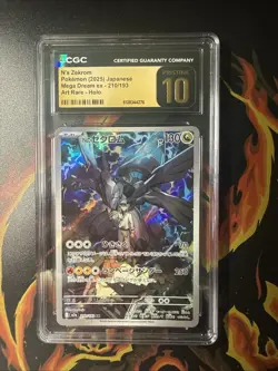 CGC PRISTINE 10 N's Zekrom Pokemon (2025) JP M2a: Mega Dream ex 210/193 Art Rare - Image 1