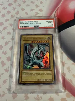 YuGiOh GRADED 2024 Blue-Eyes White Dragon RP01-EN001 Ultra Rare MINT 9 PSA - Image 1