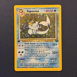 Pokemon Vintage 1st Edition Holo Vaporeon 12/64 Jungle Wotc 1999 - Image 1