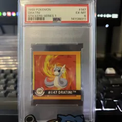 VINTAGE 1999 POKEMON Sticker Series 1 Dratini-PSA 6 - Image 1