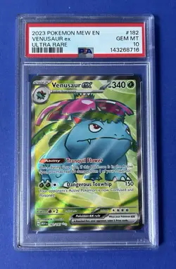 2023 Pokemon MEW EN Venusaur ex Ultra Rare #182 PSA 10 GEM MT - Image 1